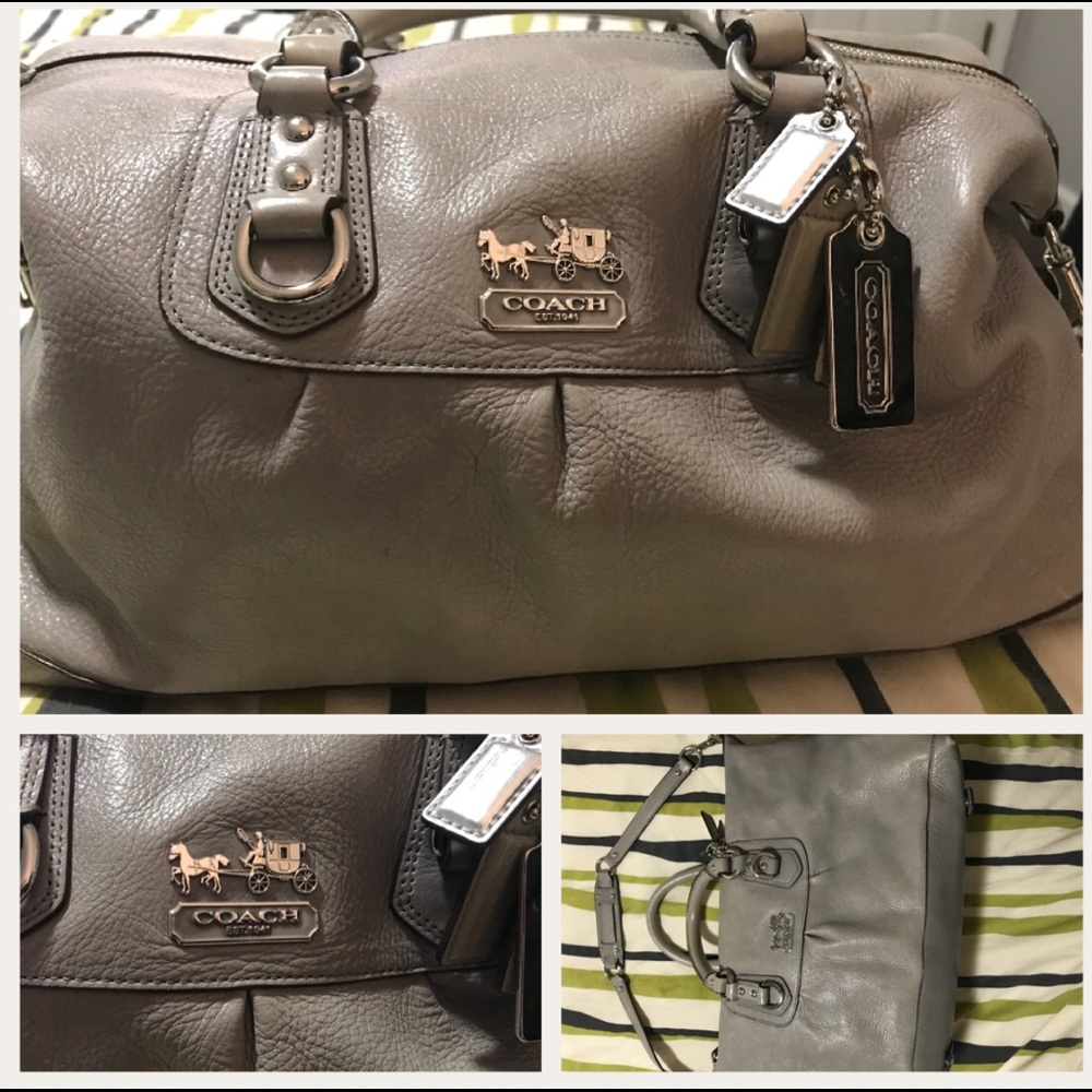 Used light gray Coach medium satchel